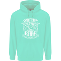 Live Fast Ride Free Motorcycle Biker Mens 80% Cotton Hoodie Peppermint