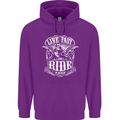 Live Fast Ride Free Motorcycle Biker Mens 80% Cotton Hoodie Purple