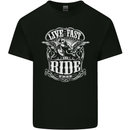 Live Fast Ride Free Motorcycle Biker Mens Cotton T-Shirt Tee Top Black