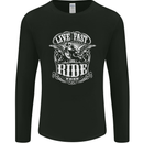 Live Fast Ride Free Motorcycle Biker Mens Long Sleeve T-Shirt Black
