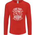 Live Fast Ride Free Motorcycle Biker Mens Long Sleeve T-Shirt Red