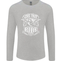 Live Fast Ride Free Motorcycle Biker Mens Long Sleeve T-Shirt Sports Grey