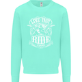 Live Fast Ride Free Motorcycle Biker Mens Sweatshirt Jumper Peppermint