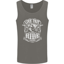 Live Fast Ride Free Motorcycle Biker Mens Vest Tank Top Charcoal