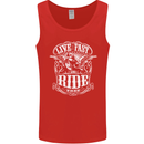 Live Fast Ride Free Motorcycle Biker Mens Vest Tank Top Red