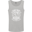 Live Fast Ride Free Motorcycle Biker Mens Vest Tank Top Sports Grey
