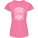 Live Fast Ride Free Motorcycle Biker Womens Petite Cut T-Shirt Azalea