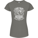Live Fast Ride Free Motorcycle Biker Womens Petite Cut T-Shirt Charcoal