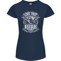 Live Fast Ride Free Motorcycle Biker Womens Petite Cut T-Shirt Navy Blue