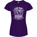 Live Fast Ride Free Motorcycle Biker Womens Petite Cut T-Shirt Purple