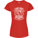Live Fast Ride Free Motorcycle Biker Womens Petite Cut T-Shirt Red