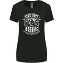 Live Fast Ride Free Motorcycle Biker Womens Wider Cut T-Shirt Black