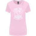 Live Fast Ride Free Motorcycle Biker Womens Wider Cut T-Shirt Light Pink