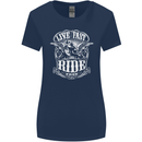 Live Fast Ride Free Motorcycle Biker Womens Wider Cut T-Shirt Navy Blue