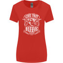 Live Fast Ride Free Motorcycle Biker Womens Wider Cut T-Shirt Red