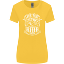 Live Fast Ride Free Motorcycle Biker Womens Wider Cut T-Shirt Yellow