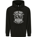 Live Fast Ride Motorbike Motorcycle Biker Mens Hoodie Black