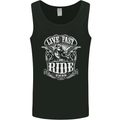 Live Fast Ride Motorbike Motorcycle Biker Mens Vest Tank Top Black