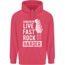 Live Fast Rock Harder Guitar & Roll Music Childrens Kids Hoodie Heliconia