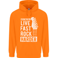 Live Fast Rock Harder Guitar & Roll Music Childrens Kids Hoodie Orange