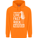 Live Fast Rock Harder Guitar & Roll Music Childrens Kids Hoodie Orange