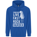 Live Fast Rock Harder Guitar & Roll Music Childrens Kids Hoodie Royal Blue