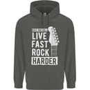 Live Fast Rock Harder Guitar & Roll Music Childrens Kids Hoodie Storm Grey