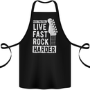 Live Fast Rock Harder Guitar & Roll Music Cotton Apron 100% Organic Black