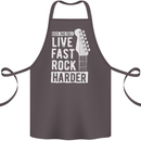 Live Fast Rock Harder Guitar & Roll Music Cotton Apron 100% Organic Dark Grey