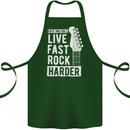 Live Fast Rock Harder Guitar & Roll Music Cotton Apron 100% Organic Forest Green