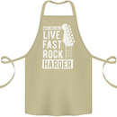 Live Fast Rock Harder Guitar & Roll Music Cotton Apron 100% Organic Khaki