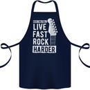 Live Fast Rock Harder Guitar & Roll Music Cotton Apron 100% Organic Navy Blue