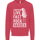 Live Fast Rock Harder Guitar & Roll Music Kids Sweatshirt Jumper Heliconia