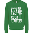Live Fast Rock Harder Guitar & Roll Music Kids Sweatshirt Jumper Irish Green
