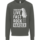 Live Fast Rock Harder Guitar & Roll Music Kids Sweatshirt Jumper Storm Grey