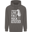 Live Fast Rock Harder Guitar & Roll Music Mens 80% Cotton Hoodie Charcoal