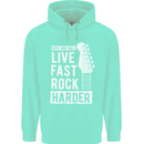 Live Fast Rock Harder Guitar & Roll Music Mens 80% Cotton Hoodie Peppermint