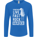 Live Fast Rock Harder Guitar & Roll Music Mens Long Sleeve T-Shirt Royal Blue