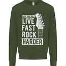 Live Fast Rock Harder Guitar & Roll Music Mens Sweatshirt Jumper Forest Green