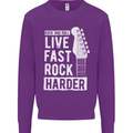 Live Fast Rock Harder Guitar & Roll Music Mens Sweatshirt Jumper Purple