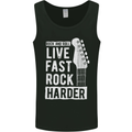 Live Fast Rock Harder Guitar & Roll Music Mens Vest Tank Top Black