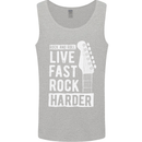 Live Fast Rock Harder Guitar & Roll Music Mens Vest Tank Top Sports Grey