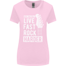 Live Fast Rock Harder Guitar & Roll Music Womens Wider Cut T-Shirt Light Pink