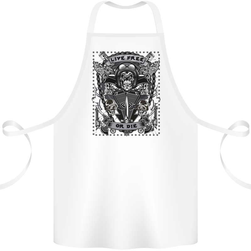 Live Free or Die Cotton Apron 100% Organic White
