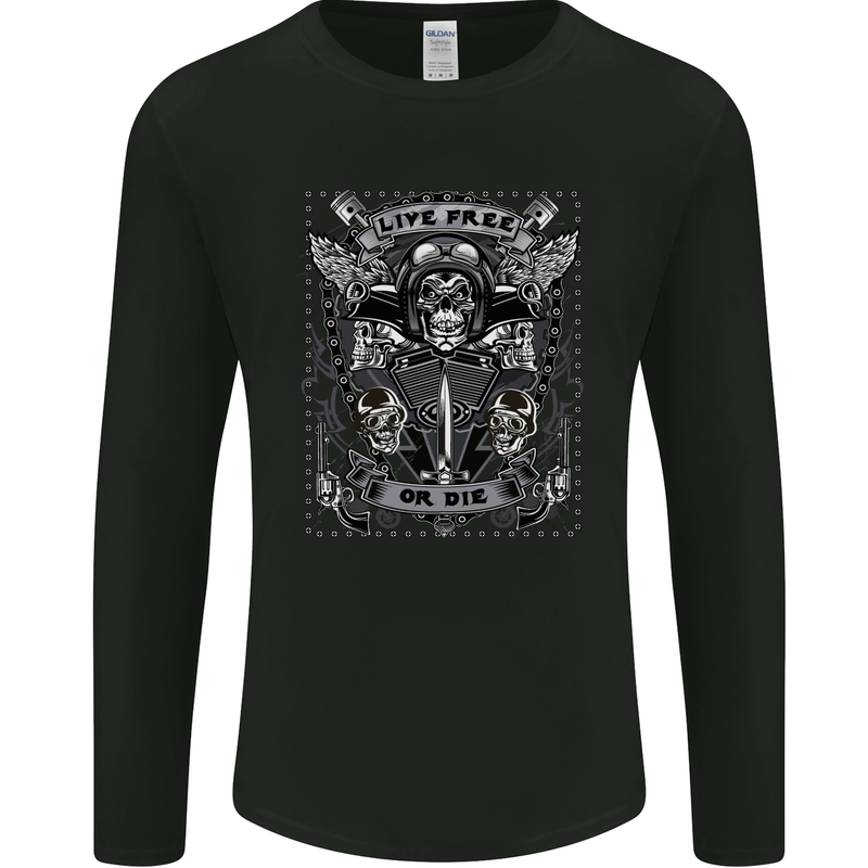 Live Free or Die Mens Long Sleeve T-Shirt Black