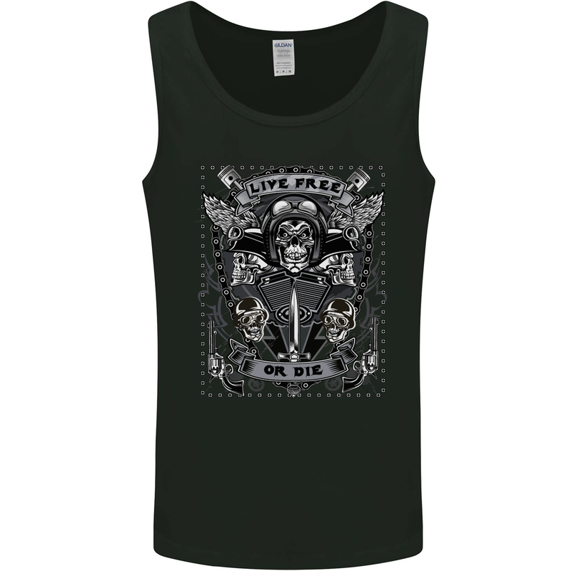 Live Free or Die Mens Vest Tank Top Black