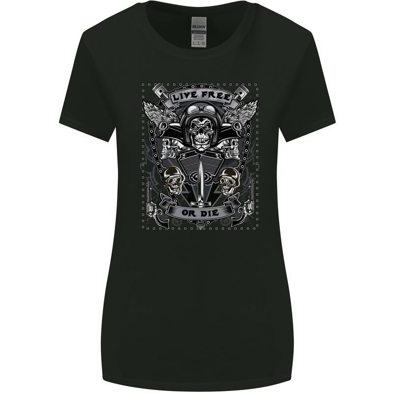 Live Free or Die Womens Wider Cut T-Shirt Black