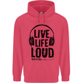 Live Life Loud Rock n Roll Guitar Music Childrens Kids Hoodie Heliconia