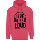 Live Life Loud Rock n Roll Guitar Music Childrens Kids Hoodie Heliconia