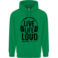 Live Life Loud Rock n Roll Guitar Music Childrens Kids Hoodie Irish Green